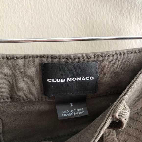 Club Monaco Stretchy Zipper Hem Skinny Leg Fit Jeggings Jeans Pants Green - Picture 5 of 11